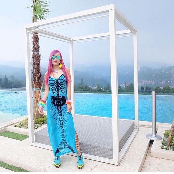 SOLD NWT Iron Fist Bone Deep Mesh Maxi Dress - Picture 5 of 16